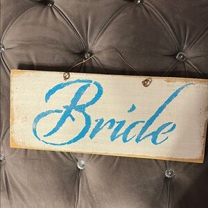 Blue and White Bride Wall Sign